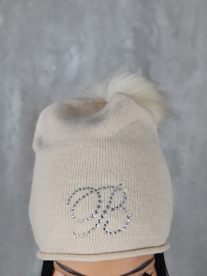 Шапка Blanca с помпоном кремовая, фотография №3