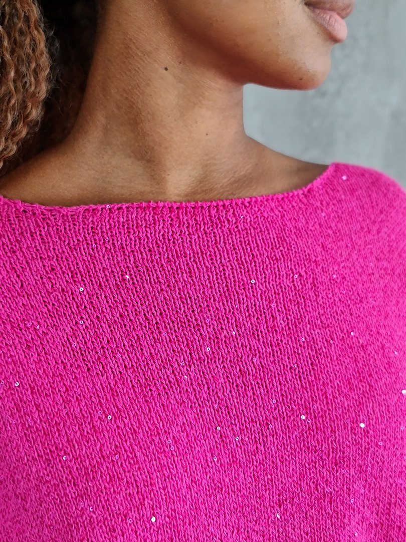 Джемпер Kontatto с рукавом 3/4 с пайетками фуксия, фотография №7