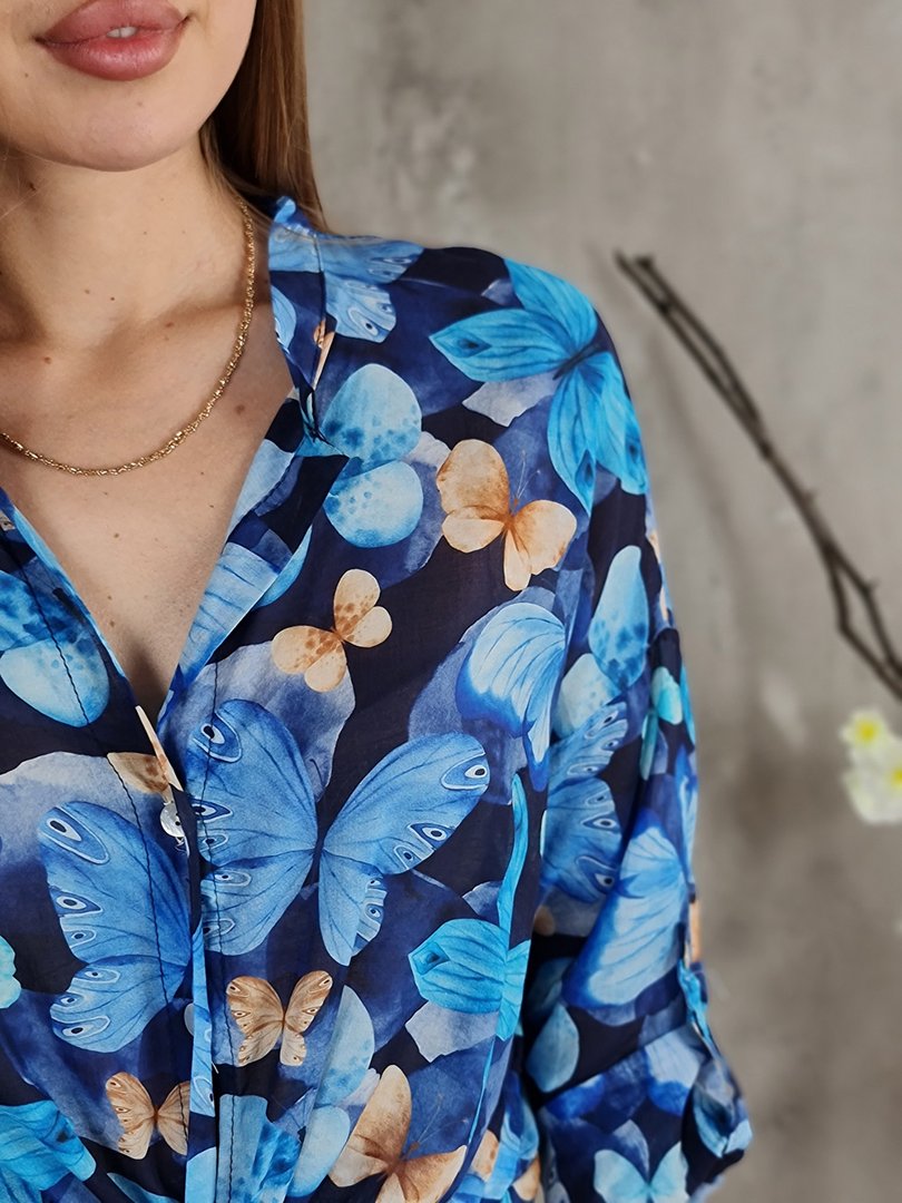 Рубашка STAR с бабочками синяя, фотография №3