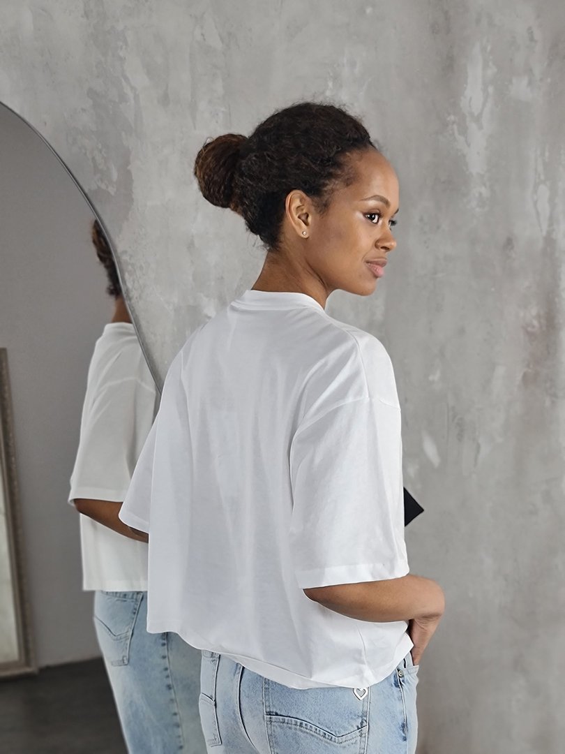 Футболка Imperial с большим черным бантом белая, фотография №3