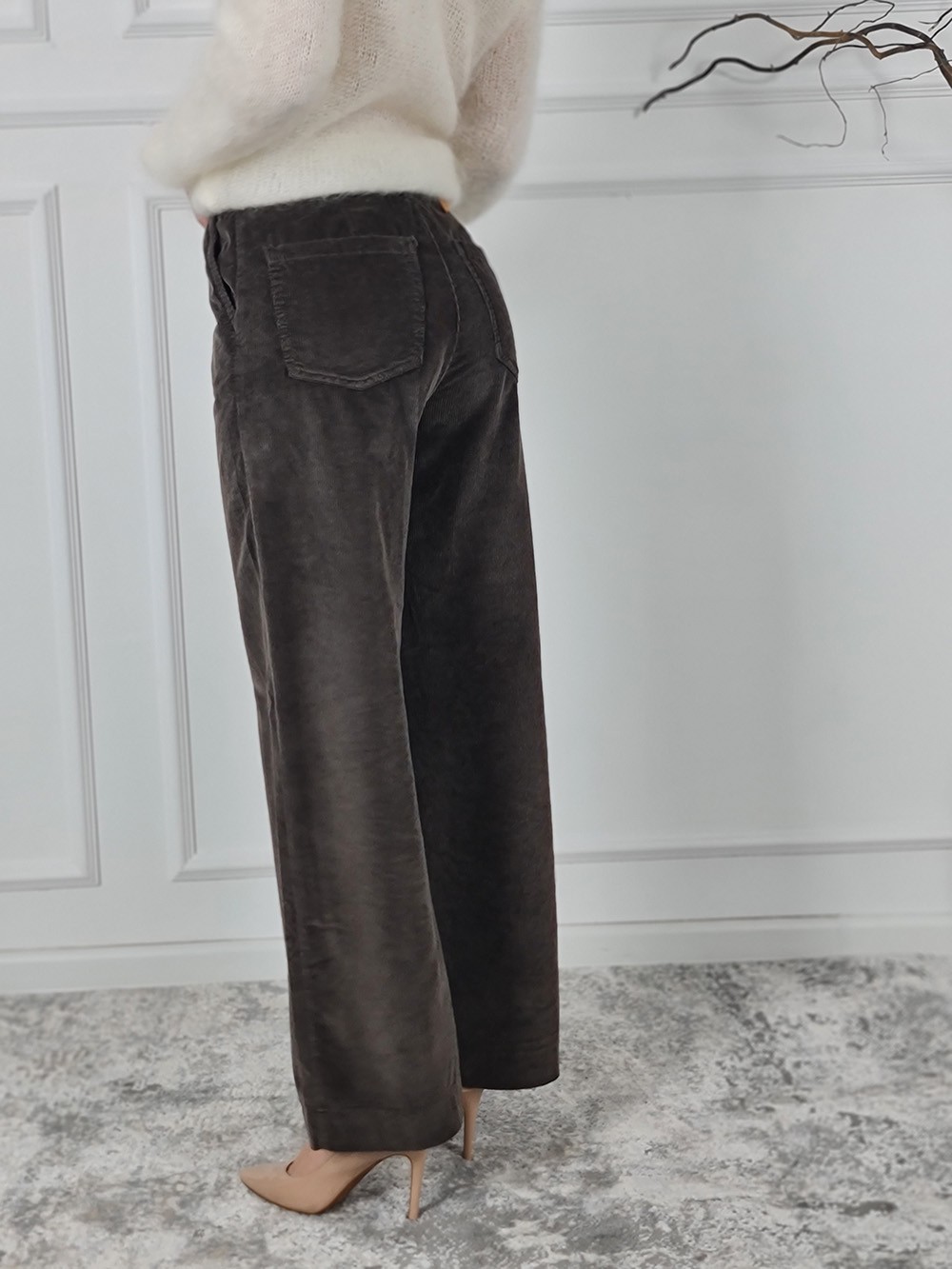 Брюки Please вельветовые с ремнем шоколад, фотография №4