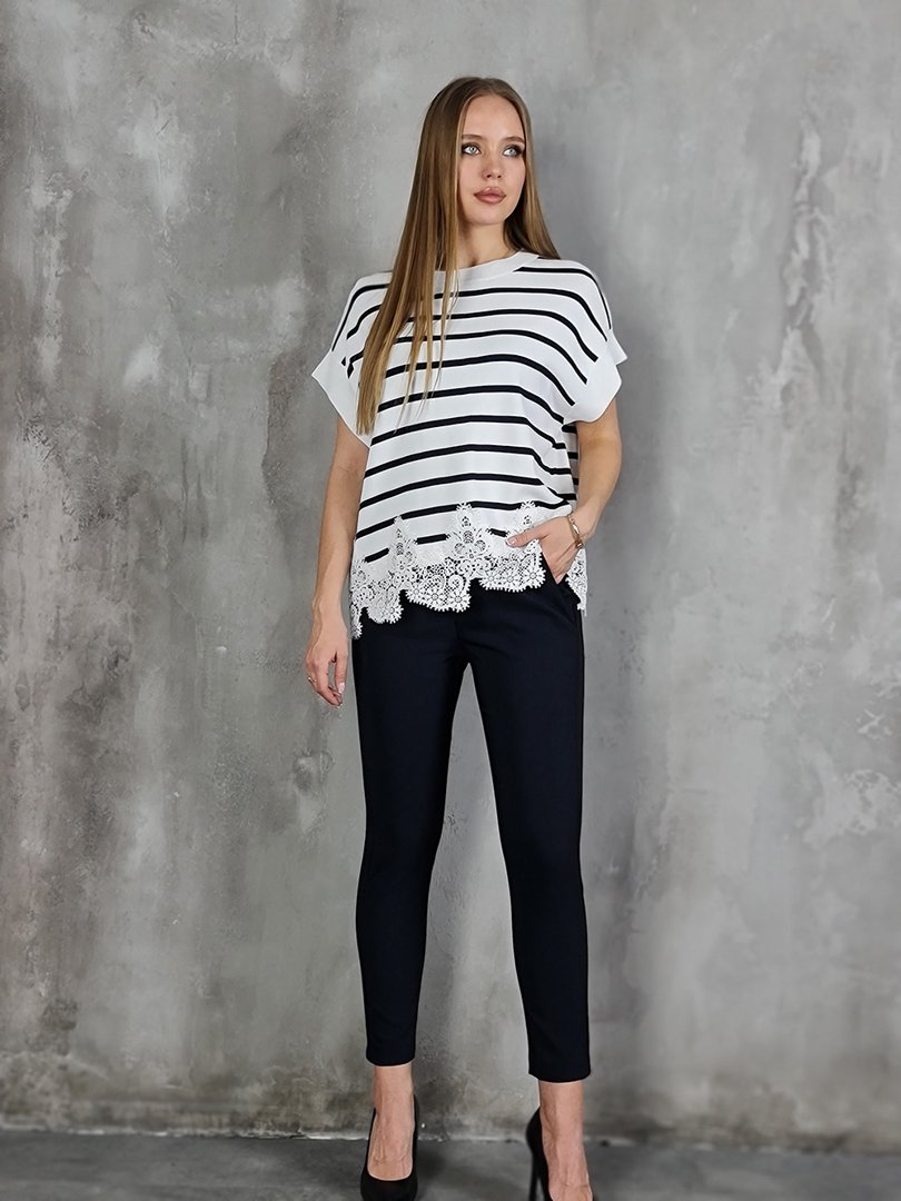 Брюки Imperial классические на резинке тёмно-синие, фотография №3