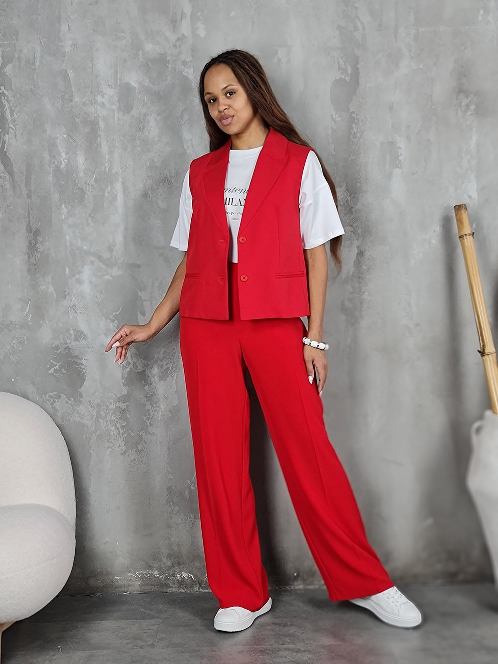 Жилетка Imperial на пуговицах красная, фотография №2