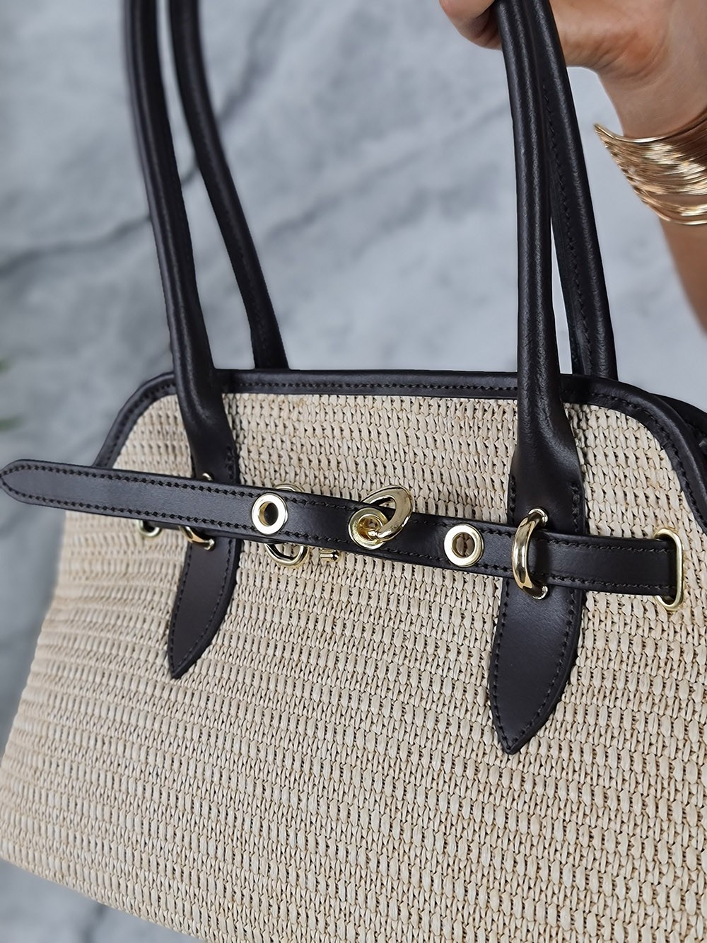 Сумка плетеная бежевая , фотография №3