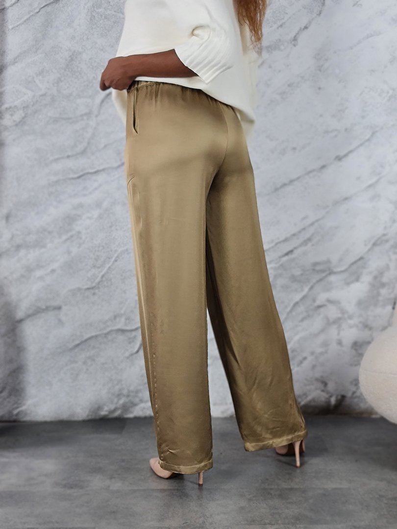 Брюки CLOTHÉ атласные хаки, фотография №3