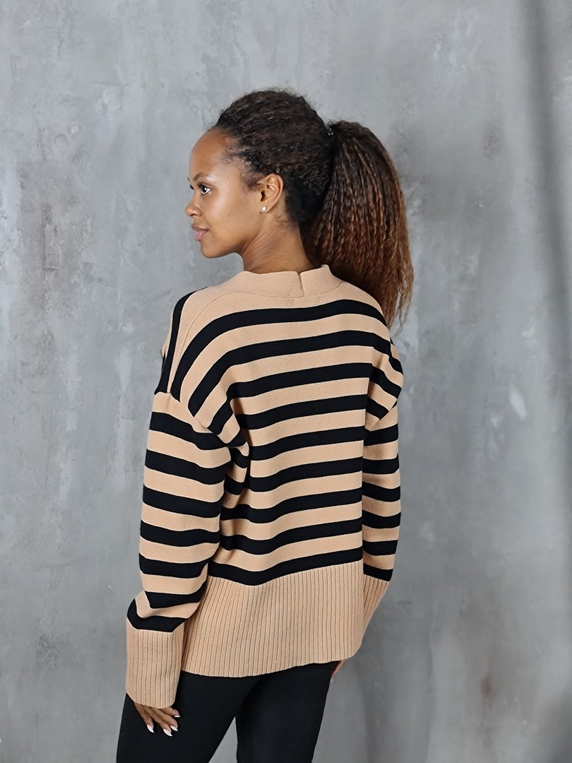 Кардиган Z Studio в полоску беж. черн., фотография №3