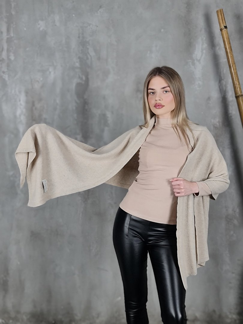Палантин CASHMERE с кашемиром бежевый, фотография №2