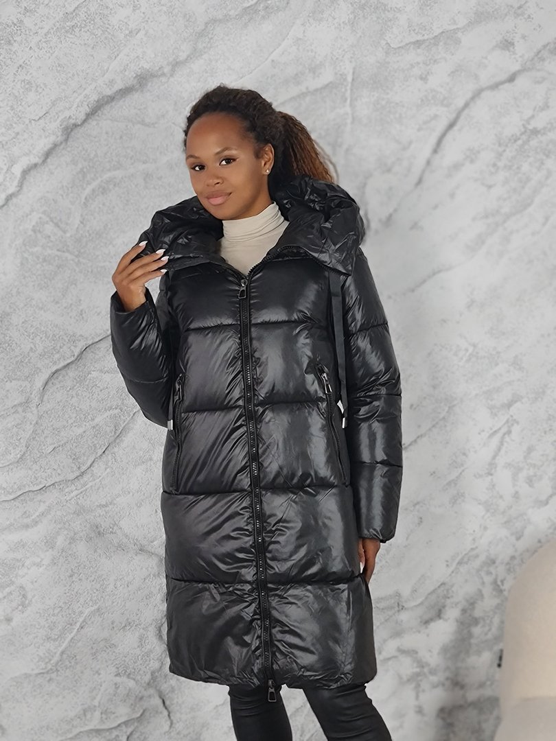 Пуховик Monte Cervino с длинными завязками черный, фотография №3