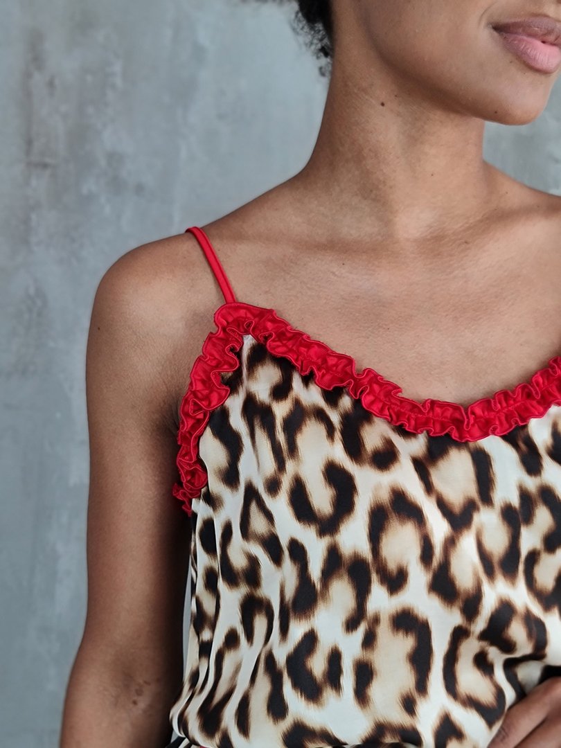Топ Imperial с красными рюшами леопард, фотография №5