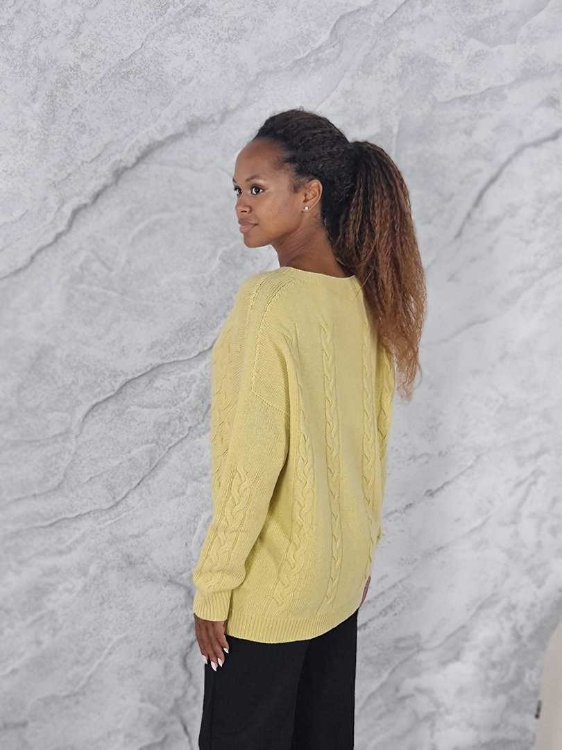 Джемпер Barbara Alvisi с вышитыми вставками желтый, фотография №3