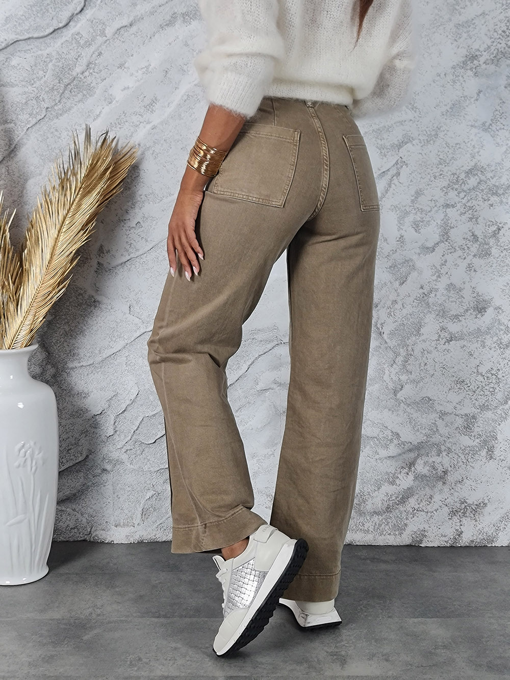 Джинсы Miss Bonbon тауп со стрелками, фотография №4