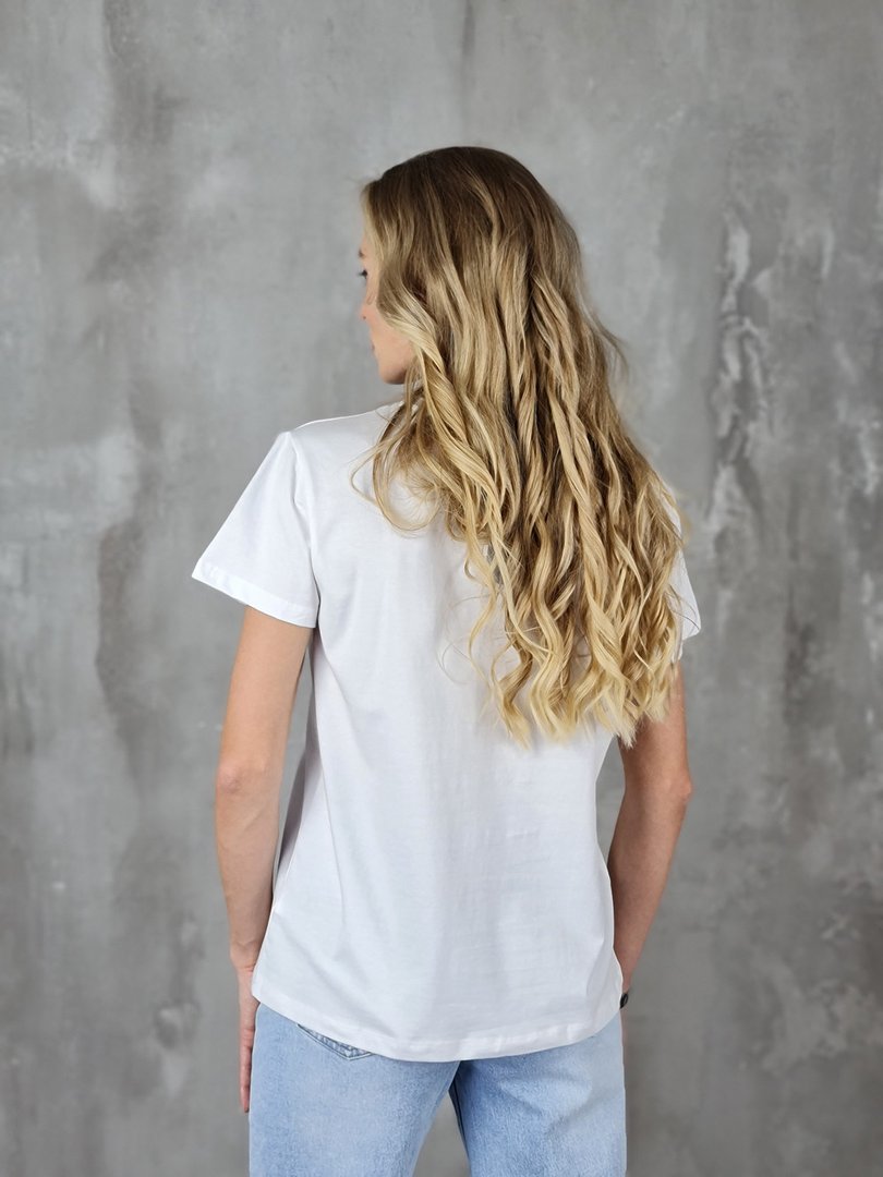 Футболка Miss Kiss с принтом жёлтой бабочки белая, фотография №4