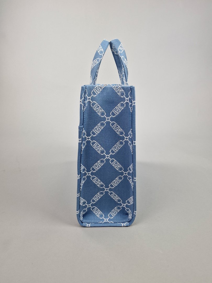 Сумка Michael Kors большая с белыми узорами синяя, фотография №5