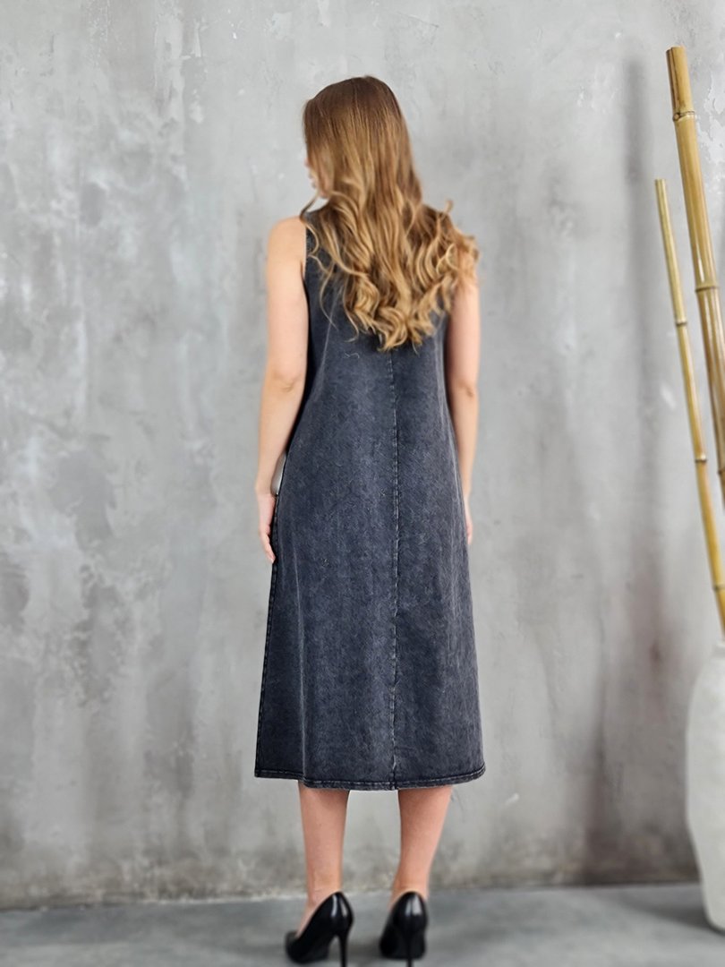 Платье ELSA.M со стразами серое, фотография №3