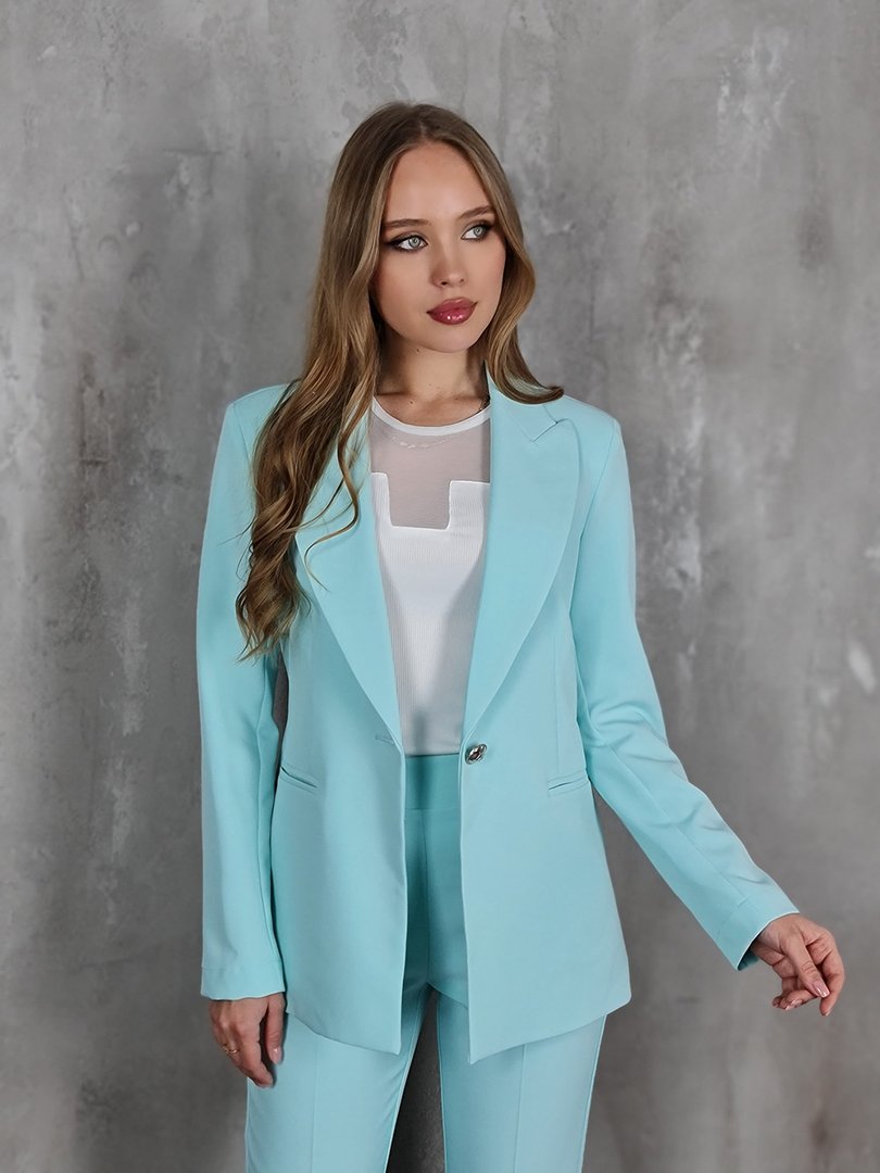 Костюм Maryley пиждак и брюки на резинке ментол, фотография №4