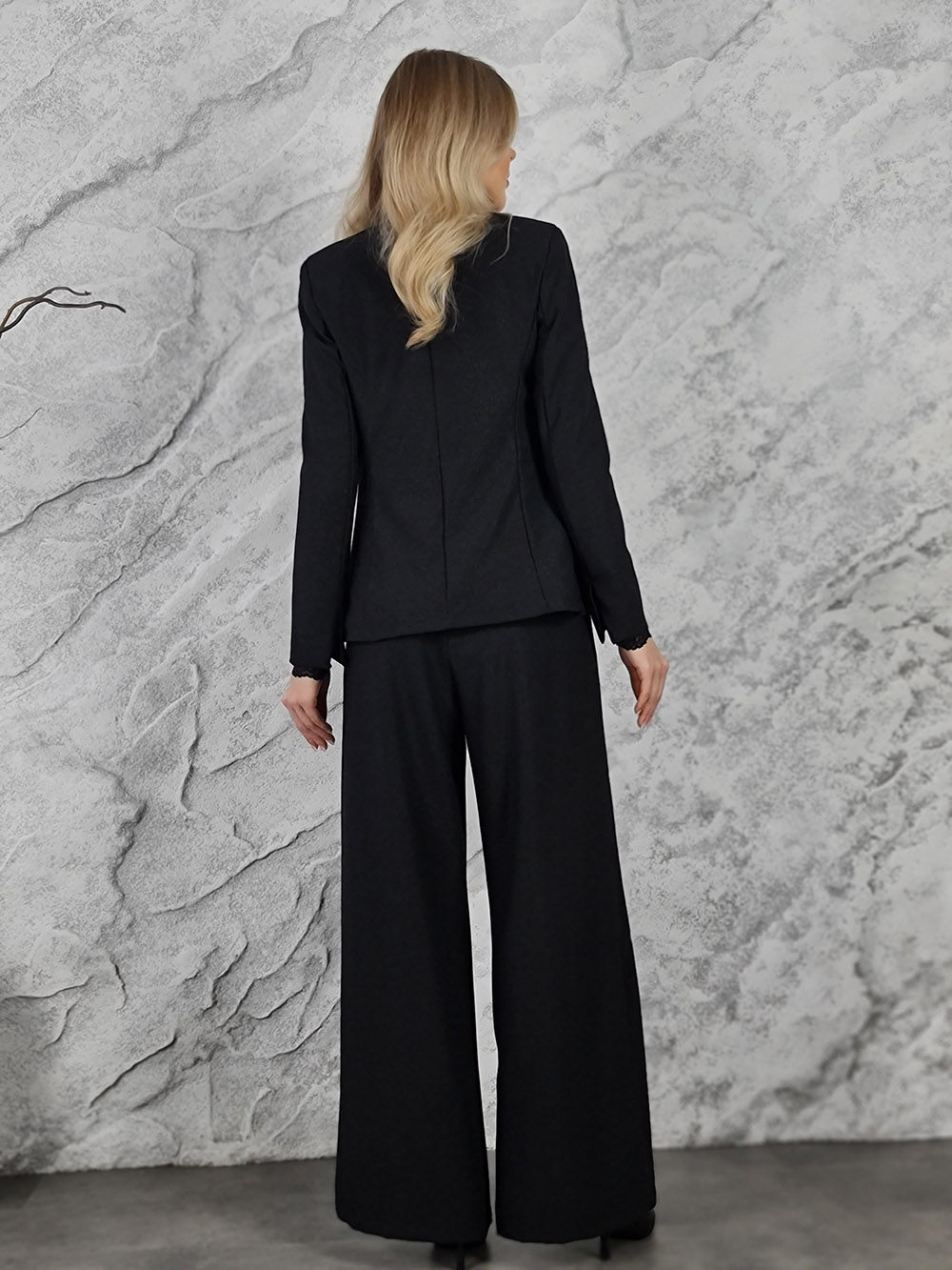 Костюм MIHO'S пиджак на завязках и брюки черный, фотография №2