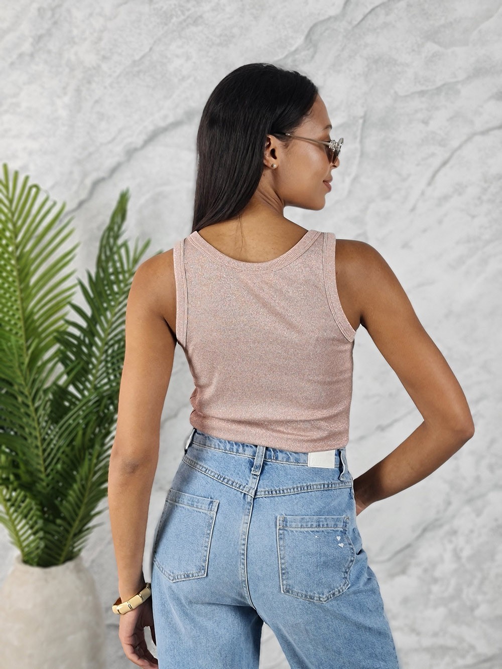 Топ Vicolo с люрексом абрикосовый, фотография №3