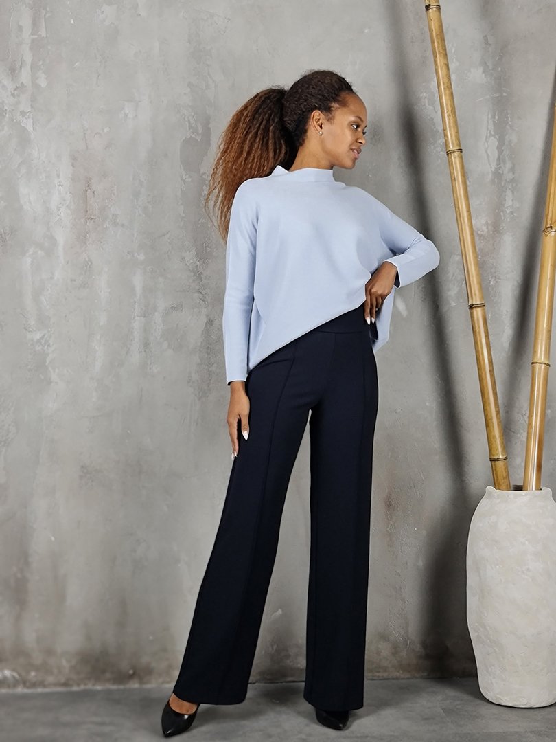 Брюки Sandro Ferrone с прямым швом синие, фотография №3