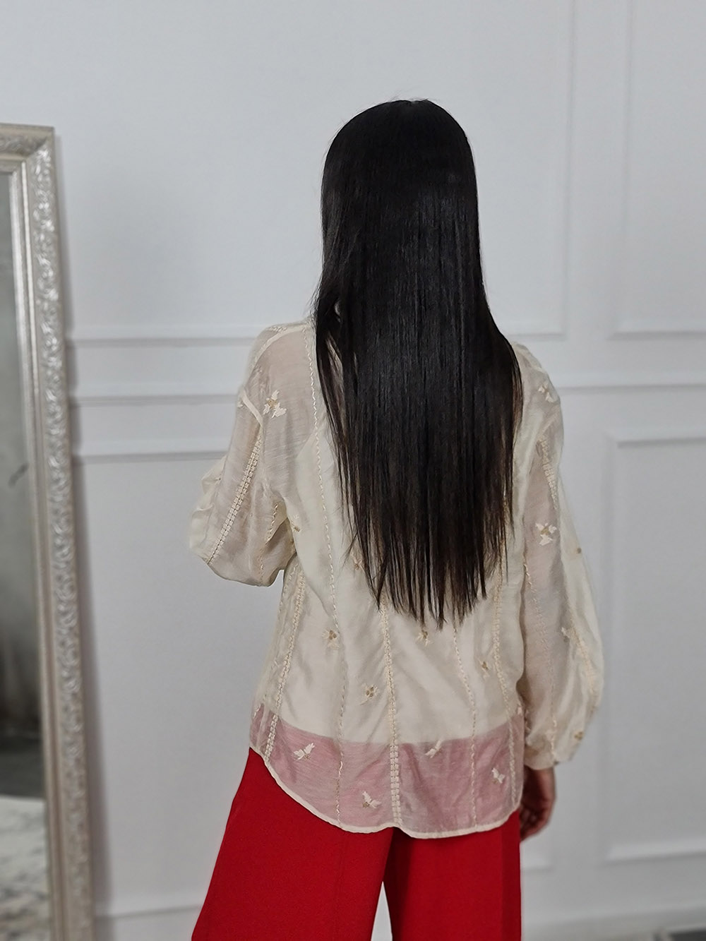 Рубашка с вышивкой CLOTHÉ и с топом кремовая, фотография №3