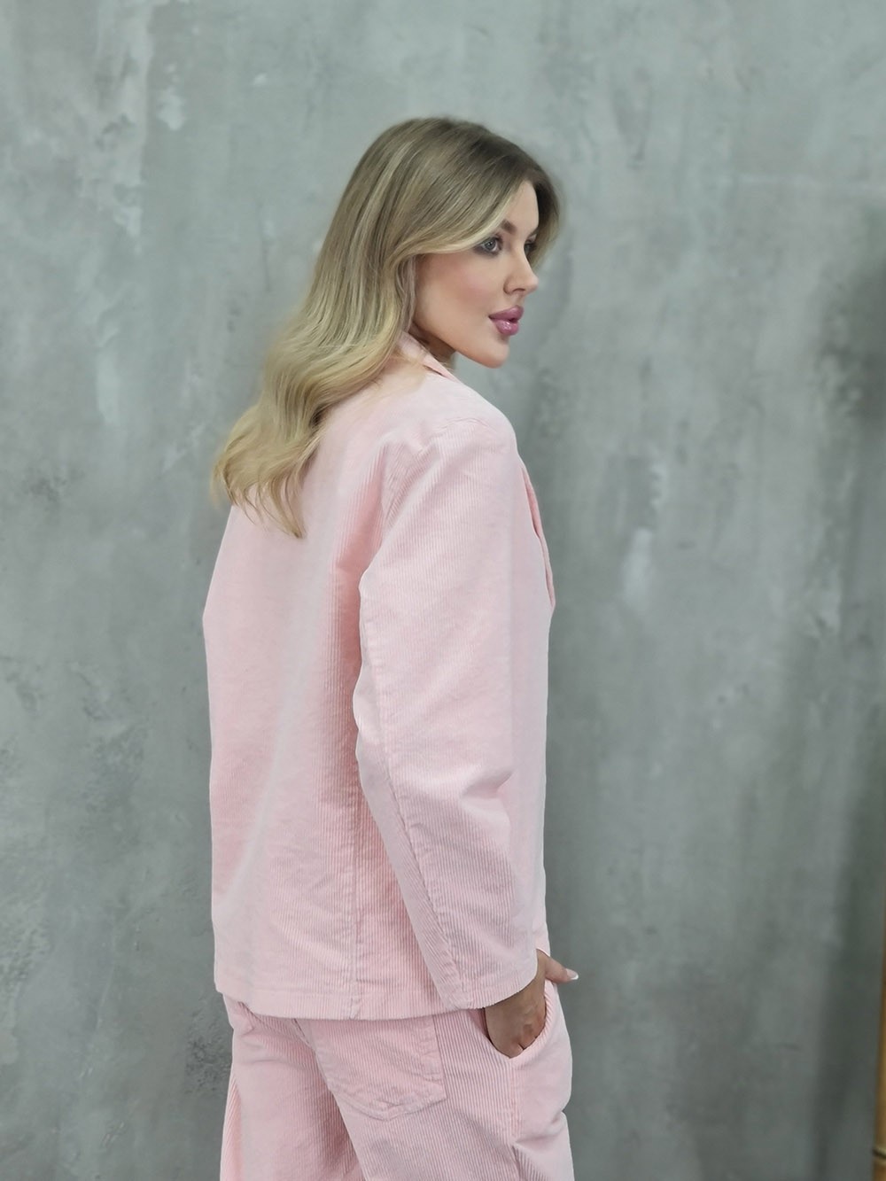 Костюм LIVAN'S вельветовый брюки и пиджак пудра, фотография №2