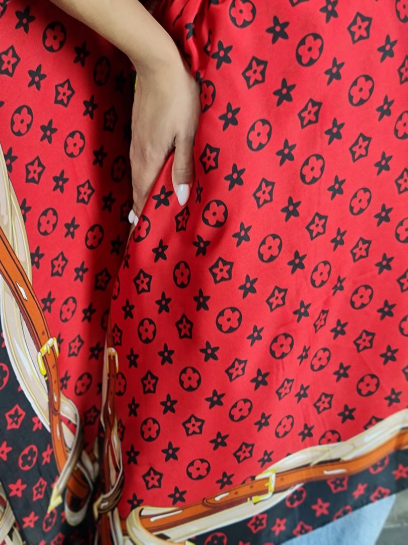 Палантин My Little Italy красный/бежевый/черный, фотография №3