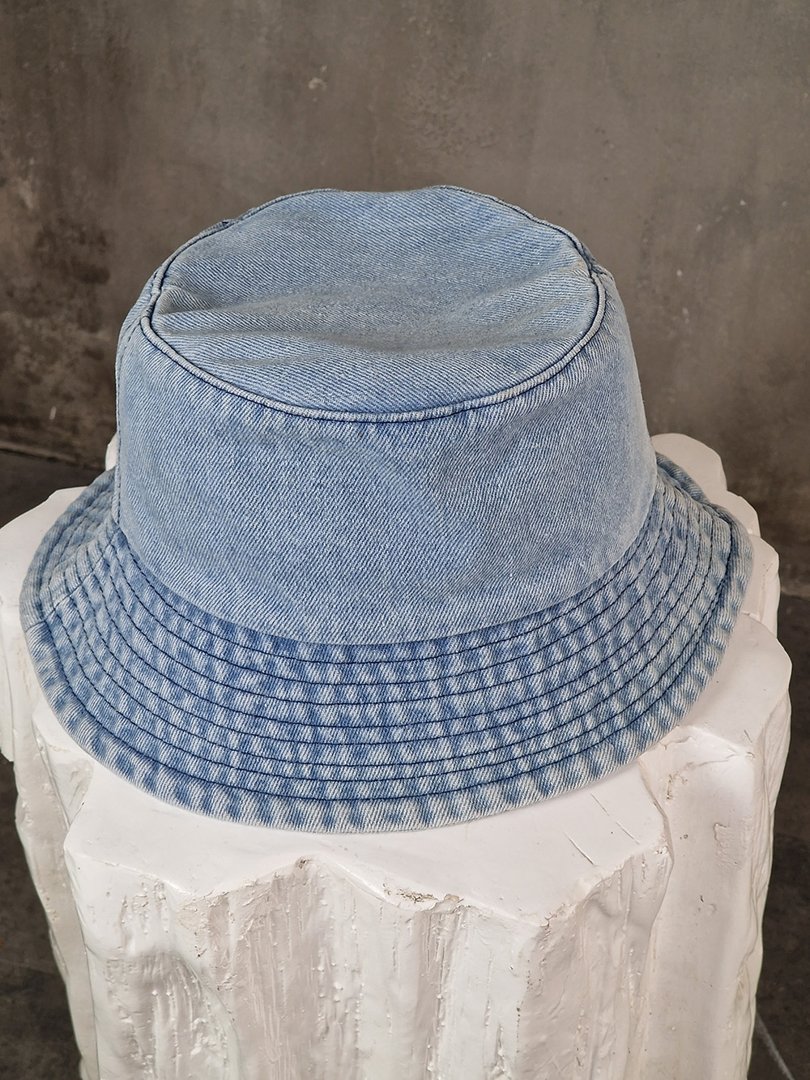 Панама MODA джинсовая с сердечком голубая, фотография №4