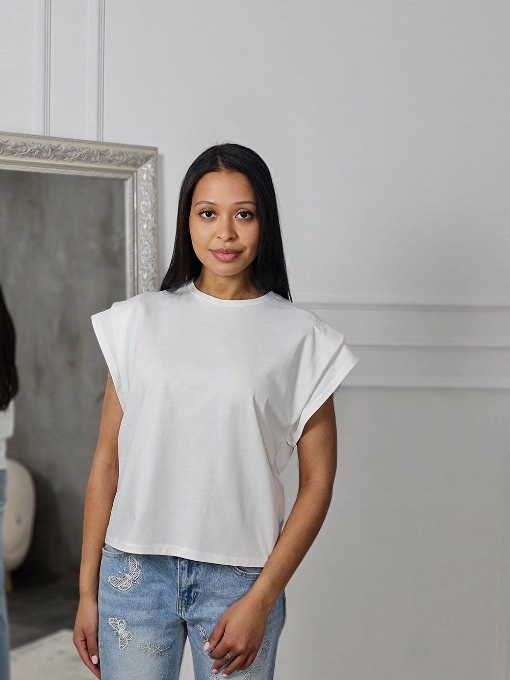 Футболка Souvenir двойной рукав белая , фотография №1