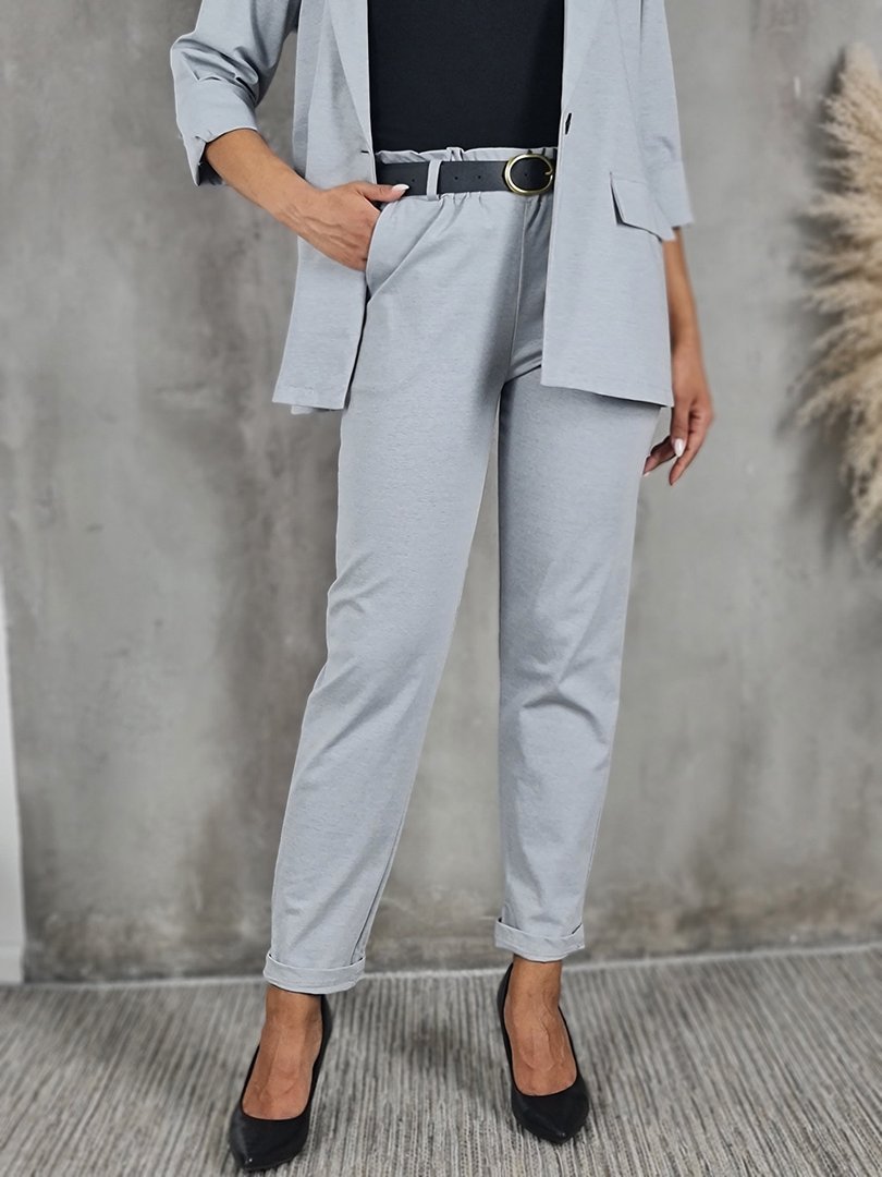 Костюм J-Clair с черным ремнем на брюках серый, фотография №5