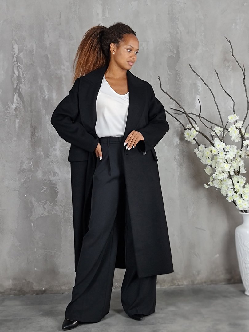 Пальто Vicolo утепленное с накладными карманами черное, фотография №4