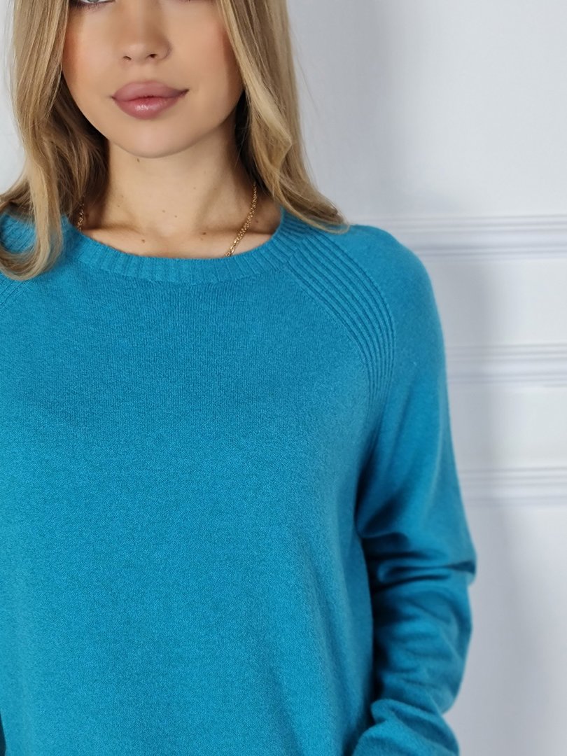 Джемпер J&J Couture укороченный спереди бирюзовый, фотография №4