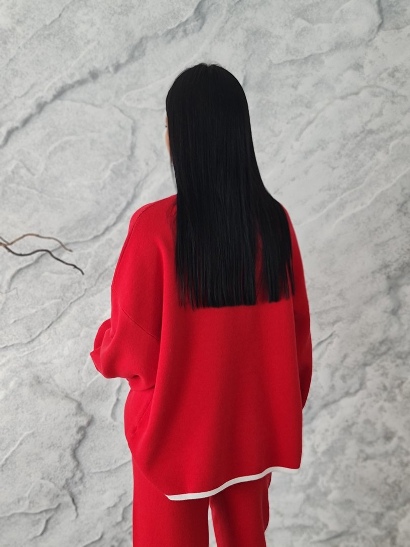 Костюм Barbara Alvisi джемпер и брюки красный, фотография №3