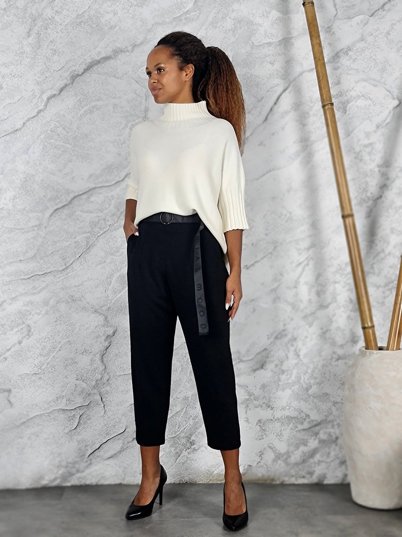 Брюки Imperial с чёрным поясом и карманами чёрные  , фотография №2