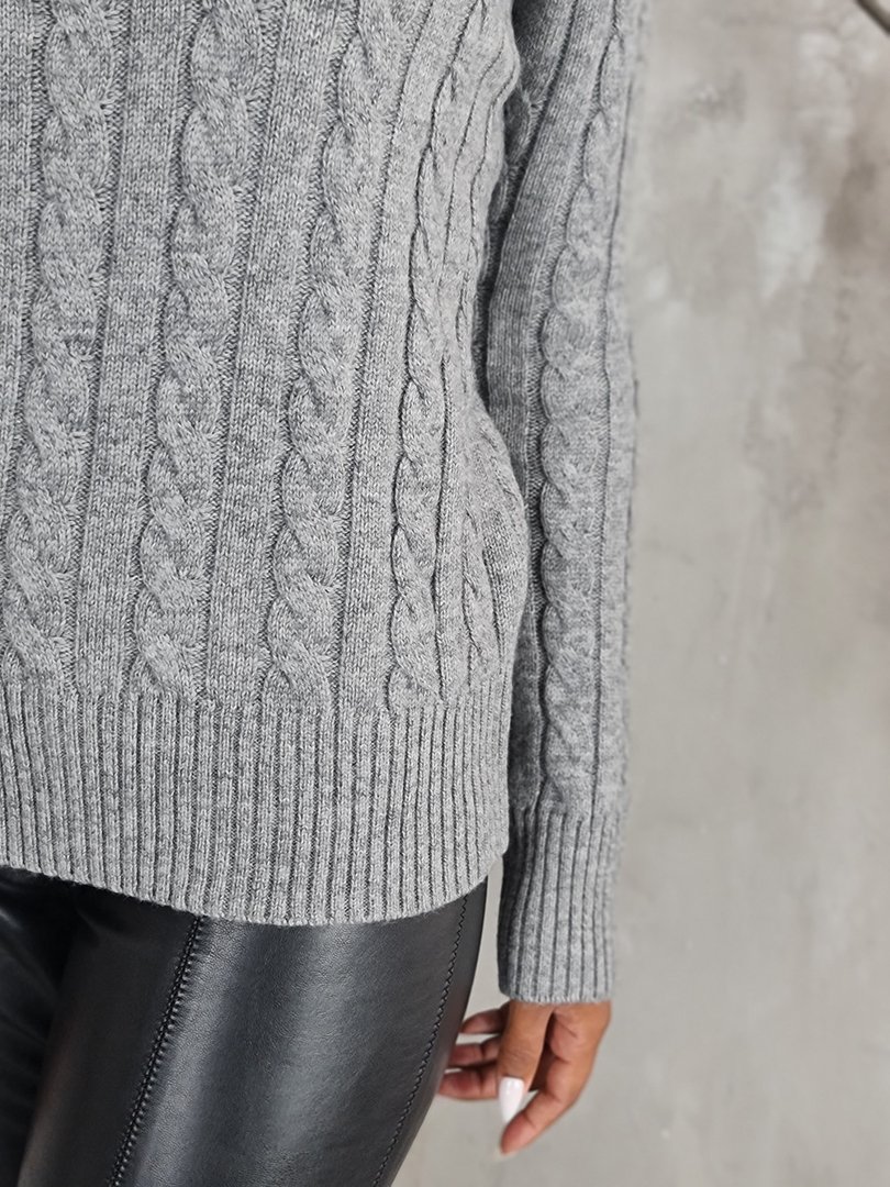 Джемпер Lara с высоким воротником с молнией серый, фотография №5