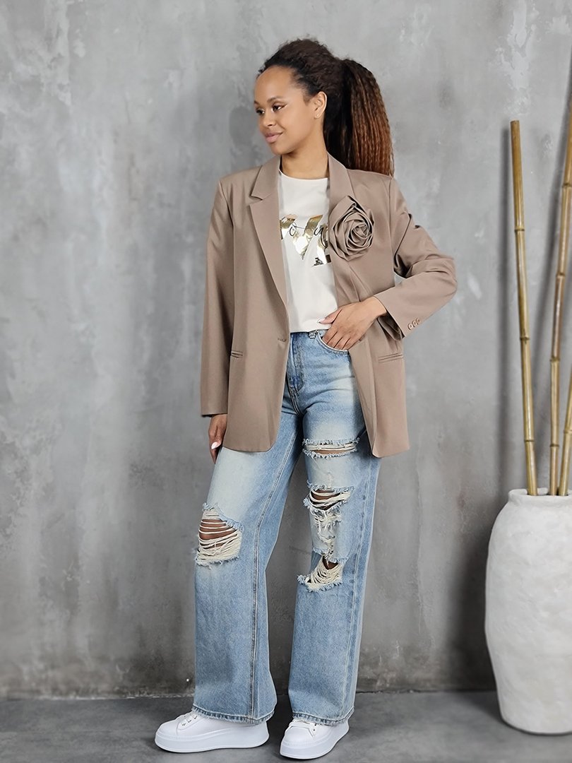 Пиджак Vicolo с брошью розой мокко, фотография №6