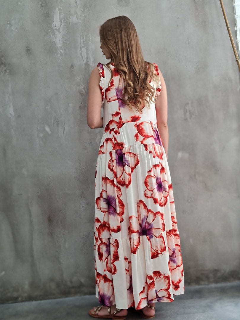 Платье Imperial без рукавов с цветочным принтом молочное, фотография №2