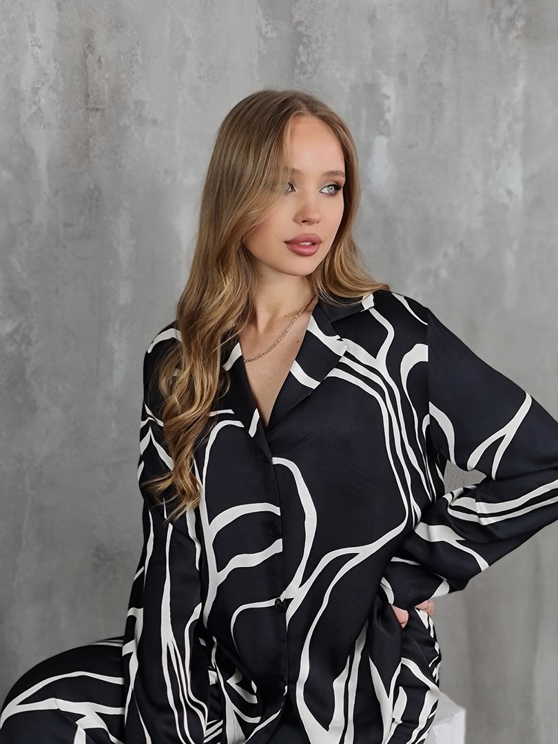 Костюм CLOTHÉ с белым узором черный, фотография №4