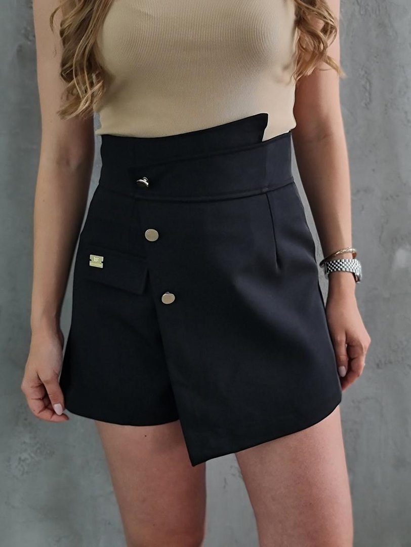 Юбка-шорты Roberta Biagi с золотыми деталями черная, фотография №1