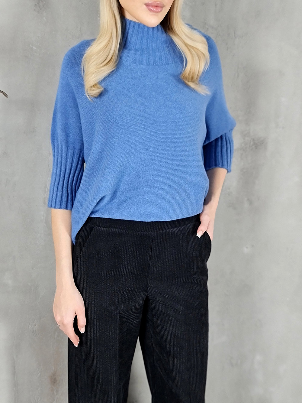 Брюки на резинке Imperial вельвет черные , фотография №2