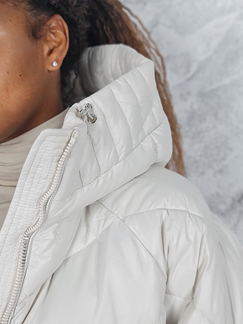 Куртка Monte Cervino с трикотажными рукавами в большой ромбик белая, фотография №4