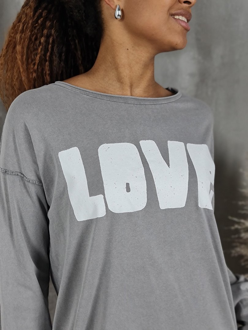 Платье MIHO'S с надписью LOVE серое, фотография №4