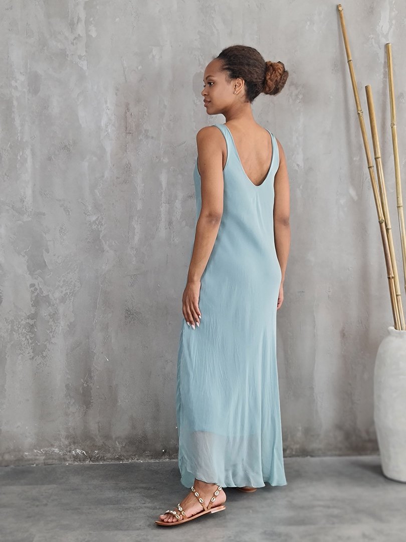 Сарафан Silk New в пол вискоза и шёлк ментол, фотография №2