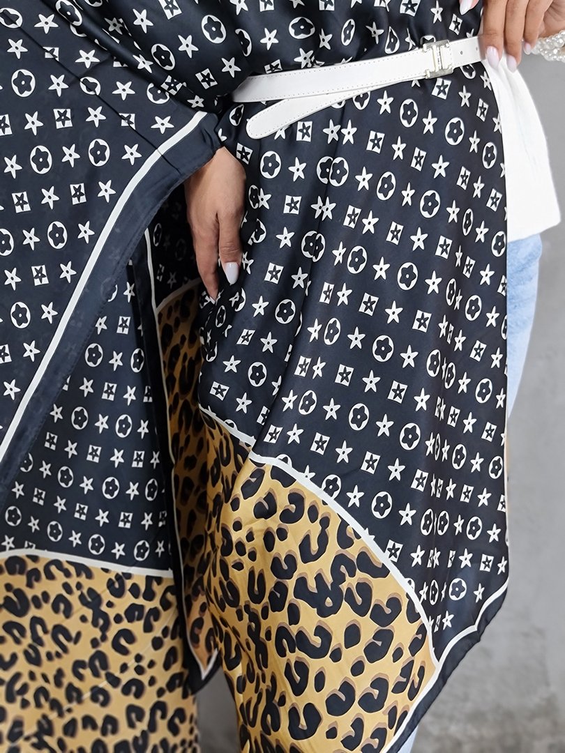 Палантин My Little Italy черный/леопард, фотография №2