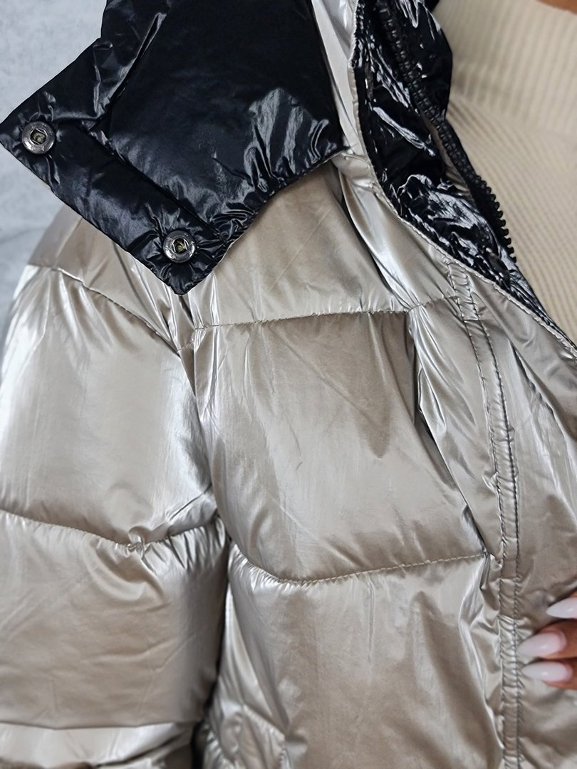 Куртка Monte Cervino с черным капюшоном золотая, фотография №4