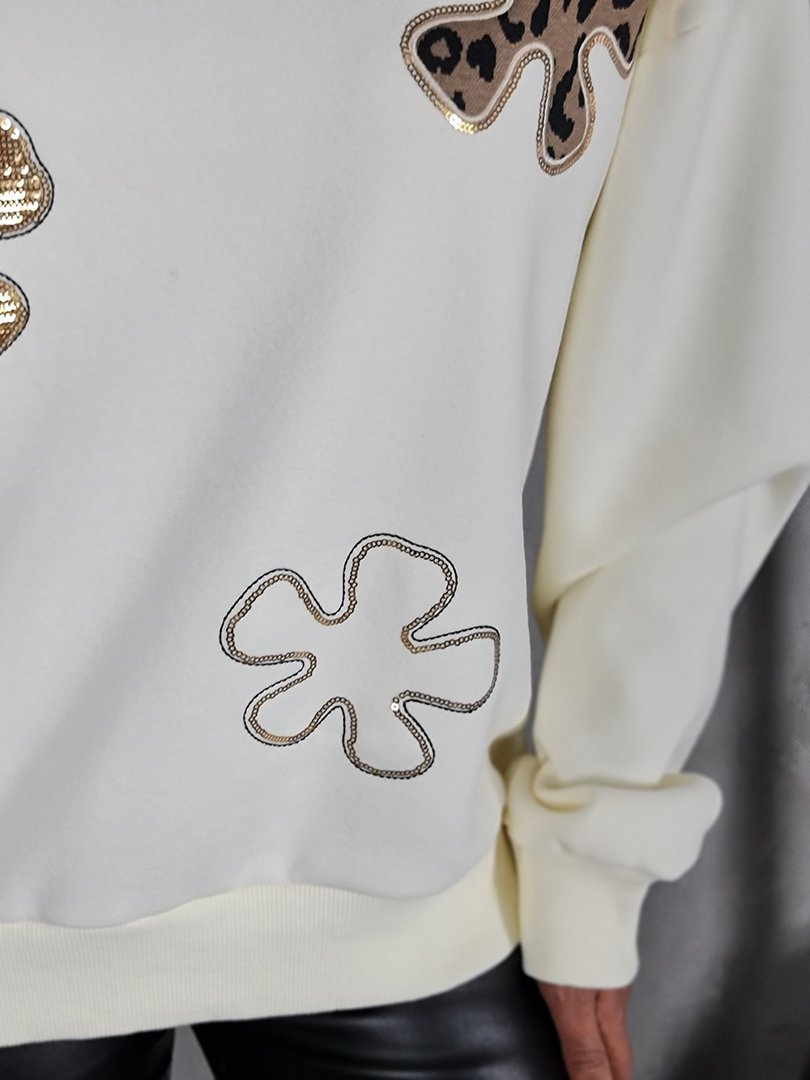 Джемпер Y Two с принтом "цветы" молочный, фотография №4