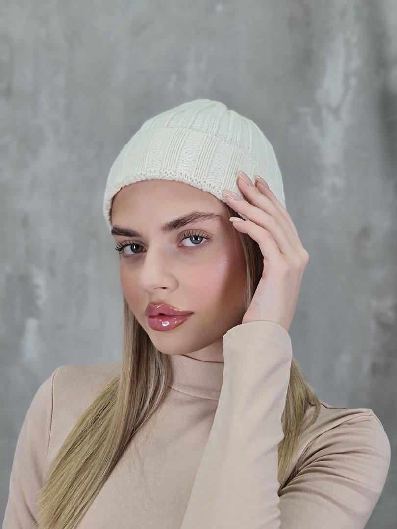 Шапка CASHMERE с кашемиром белая, фотография №2