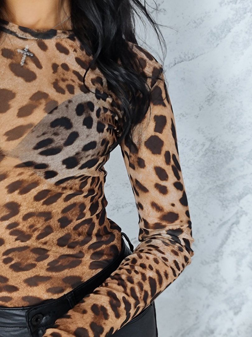 Боди LUMINA сетчатый леопард, фотография №4