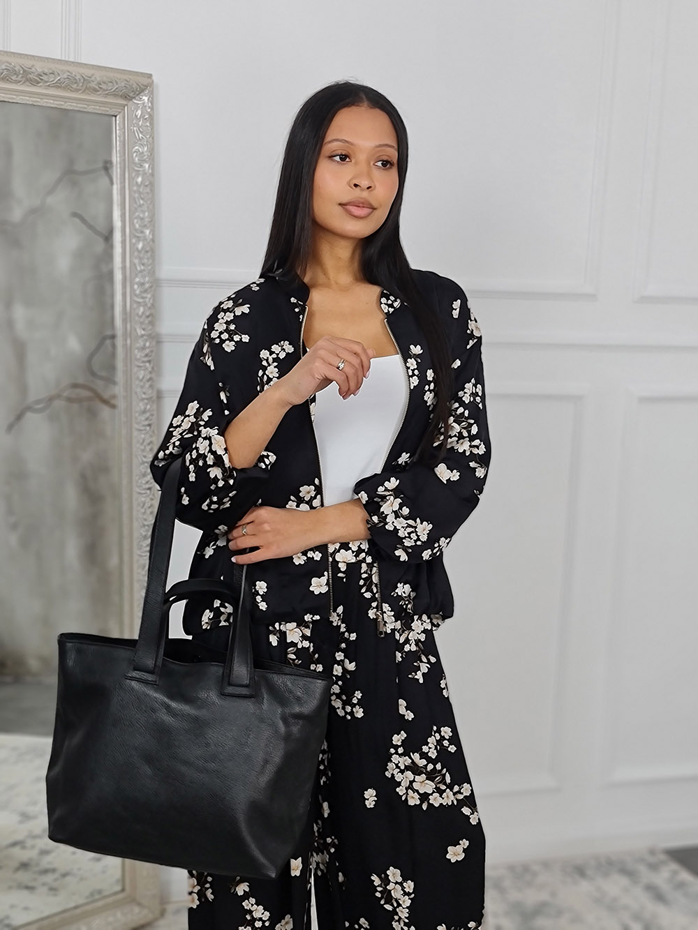 Сумка с двойным ремешком черная, фотография №2