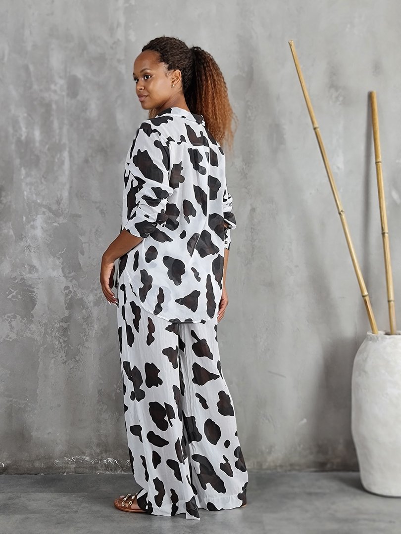 Костюм LUMINA рубашка и брюки черно-белый, фотография №3