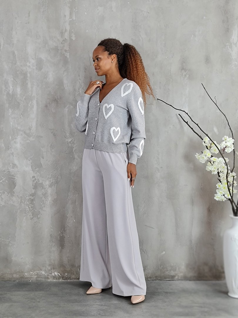 Кардиган J-Clair с сердечками серый, фотография №3