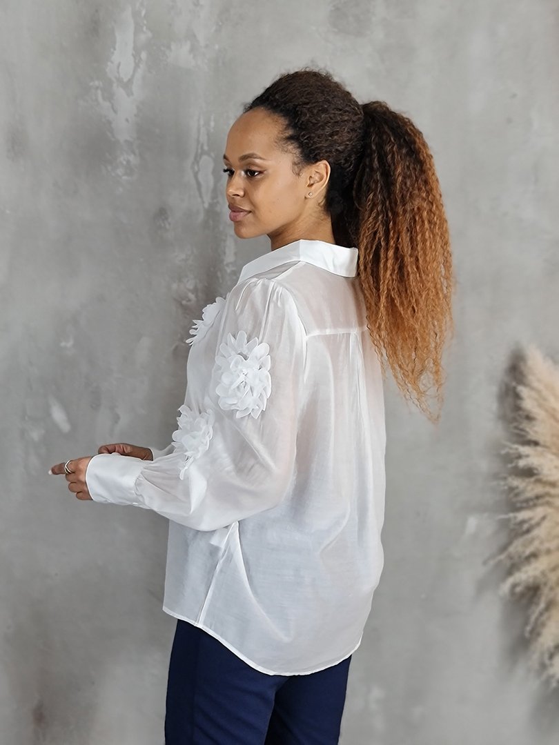 Рубашка Joleen с цветами белая, фотография №4